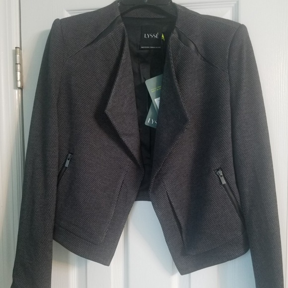 Lysse Leigh Jacket Charcoal Chevron NWT - Picture 3 of 7
